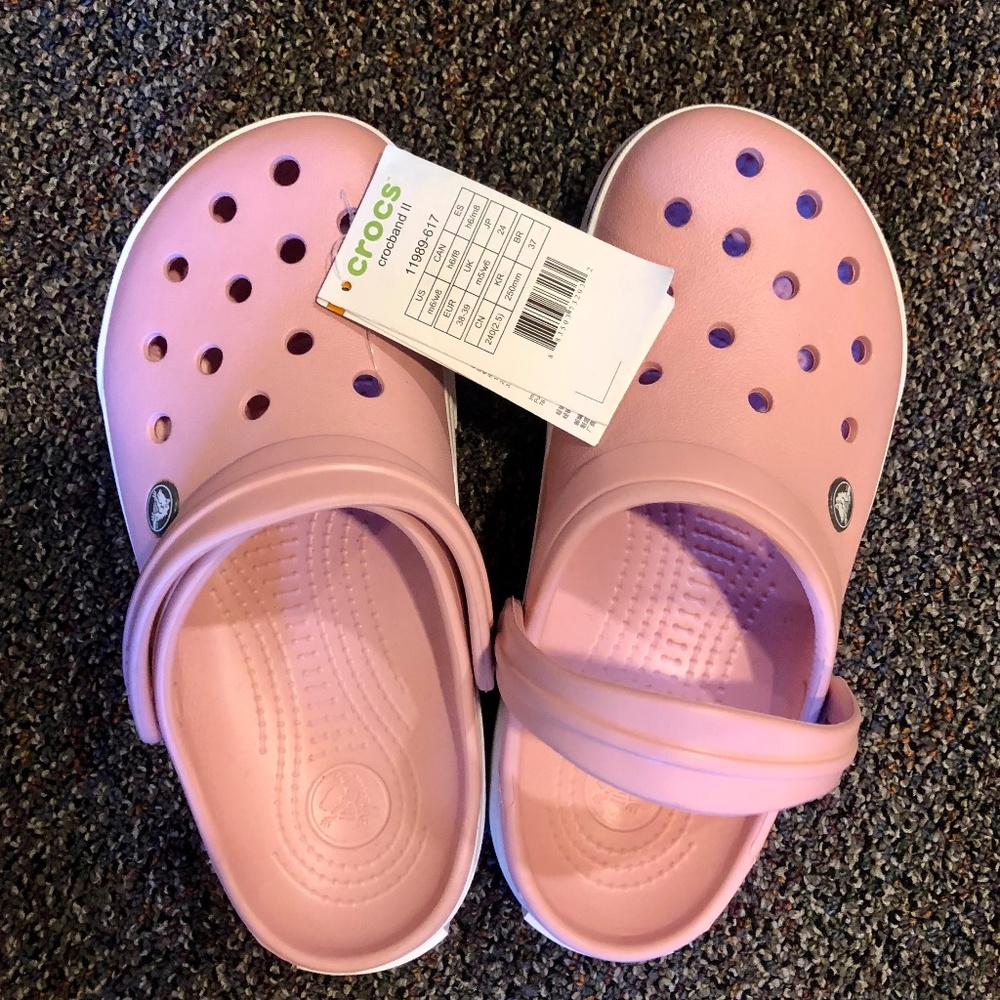 Brand new pink crocs size 8